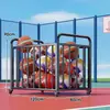 Estante de almacenamiento para baloncesto, almacenamiento multifuncional para el hogar para colchonetas de yoga y equipo deportivo, organizador móvil de equipo deportivo para gimnasios