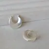 Pendientes Pendientes de Latón Dorado con Forma Geométrica Irregular Fruncida de Doble Capa Artísticos Vintage de Nicho Francés Viento Frío Niebla