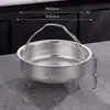 Cesta de Acero Inoxidable 304 para Cocinar Arroz al Vapor Cocina Lavado de Arroz Lavado de Verduras con Asa Agujero Fino Cesta de Drenaje de Agua Especial para Olla Arrocera Cesta de Vapor