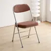 Silla plegable sencilla para comedor en casa con respaldo, minimalista, moderna, para dormitorio, oficina, taburete de reunión, ligera, plegable
