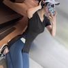 Camiseta Esportiva Feminina Slim Fit Emagrecedora Cobre o Quadril Cobre o Quadril Top para Corrida Secagem Rápida Roupas de Fitness Gola Redonda Roupas de Yoga Verão