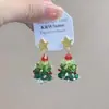 Pendientes de Bola de Pelo con Lazo Flocado Rojo de Año Nuevo Pendientes de Nicho de Gama Alta Pendientes de Nicho de Gama Alta para Boda de Año Nuevo