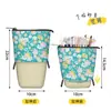 Estojo Floral Estilo Coreano, Expansível Grande Capacidade, Design Fresco e Simples, Bolsa Dobrável para Armazenamento para Alunos do Ensino Fundamental, Organizador de Material Escolar Único
