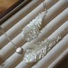 Pendientes de Borla de Pluma de Cisne Hechos a Mano con Cuentas Estilo Hada Tejidos Pendientes Largos Pendientes Ligeros de Lujo para Damas