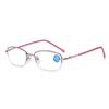 Gafas de lectura de media montura con filtro de luz azul para mujer, para mediana edad y personas mayores, no fatigan la vista, protección ocular, gafas con diseño de flores, gafas ligeras para ancianos