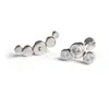 Pendientes de Hueso de Oreja de Titanio F136 Curvos de Cinco Eslabones Incrustados con Zirconia Clavos para Hueso de Oreja G23 Aleación de Titanio Joyería para Piercings Pendientes para Labio