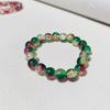 Pulseira de Contas de Vitral 10MM Pulseira de Contas Esmaltadas Rachadas no Gelo Pulseira com Sensação de Atmosfera de Natal