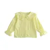Camisa Timo para niñas 2026 nuevo otoño fina blanca cárdigan estilo coreano casual manga larga top elegante
