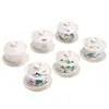 Porcelana Blanca con un Brillo Similar al Jade, Se Puede Colgar y Girar, Juego de Tazón con Tapa de Tres Piezas, Juego de Té Cerámico de Alta Gama Anti-Quemaduras, Tazón de Té, Taza de Té Individual