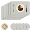 Manteles individuales creativos de cuero tejido a doble cara estilo nórdico, tapetes de mesa resistentes al calor, añadiendo un toque de lujo a hoteles y hogares, previniendo quemaduras