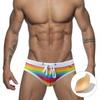 Uxh Calzoncillos Coloridos a Rayas para Hombre Europeos y Americanos Sexy Copa U-Convexa Estéreo Calzoncillos de Playa para Hombre Traje de Baño