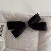 Grampo de Cabelo Laço de Diamante Preto Cetim Luxo Leve Elegante de Alta Qualidade Bico de Pato Suave Novos Acessórios de Cabelo