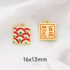 Pingente Auspicioso Ruyi Tradicional com Gotejamento de Ouro Acessórios para Joias DIY Pulseira Estilo Chinês Charms Liga Cor-Preservante Acessórios