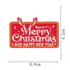 Parche de Tela Bordado Navideño en Inglés, Parche Rectangular con Lema Festivo Termoadhesivo, Decoración Bordada para Ropa Infantil y Sudaderas