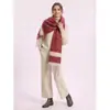Comercio Transfronterizo|Bufanda Rayada con Borlas en Bloques de Color Otoño e Invierno|Cómoda y Cálida|Soporta Envío Directo de Productos Procesados desde Stock