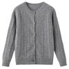 Suéteres de Lã Pura para Homens e Mulheres, Cardigans Tricotados de Estilo Igual, Suéteres de Manga Longa em Cor Lisa, Novas Jaquetas Torcidas de Outono e Inverno