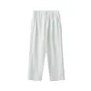 Roupas Masculinas Apo Calças Casuais Masculinas Transfronteiriças Primavera Soltas de Perna Reta Versáteis Algodão Liocel Semi-Elástico Calças Longas Brancas