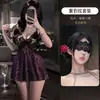 Lingerie sexy, camisola de renda com suspensório e estampa de leopardo sexy, conjunto de pijama de uniforme de sedução de desejo puro
