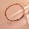 Collar de Piedras Naturales de Colores con Cuentas para Mujer, Colgante de Nube de Jade Rosa, Estilo de Lujo Ligero de Gama Alta, Nueva Cadena para Clavícula Otoño-Invierno