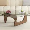 Mesa de centro madera maciza multifuncional mesa de té sala de estar mesa para el hogar estilo celebridad de internet ins mesa de centro minimalista de vidrio transparente celebridad de internet