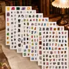 Adesivos de Símbolos Digitais Transfronteiriços, 7 Peças de Materiais de Colagem em Inglês Estilo Ins Retrô, Adesivos Decorativos para Diário e Cartas