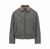 Chaqueta de alta calidad estilo Miu con estampado de pata de gallo, cuello de pana, abrigo estilo old money para hombre y mujer
