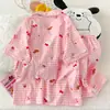 Cardigan de Algodão Nuvem Verão Novo Estilo Transfronteiriço com Gola, Pijama Doce Feminino, Shorts de Manga Curta, Conjunto de Roupa de Casa Feminina