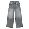 Calça Jeans Nirben Denim Splash-Ink para Homens, Reta Solta de Perna Larga, Marca Americana de Moda High Street, Calças Retro Lavadas.