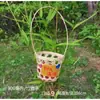 Portavasos de Bambú para Té de Leche, Cesta de Bambú para Helados, Portavasos Tejido de Bambú Hueco, Juego de Cestas de Bambú, Jaula para Tazas de Producto de Bambú de Check-In