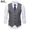 Comercio Exterior 2024 Otoño e Invierno Nuevo Estilo Coreano Ajustado Chaleco de Traje de un Solo Botón Chaqueta Chaleco Casual para Hombre