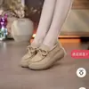 Zapatos Casuales de Moda Nuevos Otoño 2026 para Mujer, Zapatos Casuales Retro Hechos a Mano de Punta Redonda, Zapatos de Cuero Suave de un Solo Color, Transfronterizo