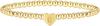 Pulsera de moda para mujer de oro con amor, 26 letras, pulsera de cuentas de oro de 14K, iniciales en forma de corazón, accesorios de joyería elásticos