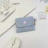 69242 Estilo Coreano Cuadros Botón de Presión Porta Tarjetas Tela Portátil Billetera para Monedas Linda Bolsa para Guardar Identificación de Estudiante Tarjetas Bancarias