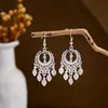 Aretes de Imitación de Plata Miao Estilo Étnico, Aretes Largos con Borlas Vintage, Aretes Estilo Antiguo, Joyería Étnica Miao para Mujeres, Wholesale