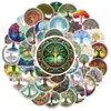 50 Adesivos de Grafite Estilo Nórdico Árvore da Vida Padrão Floral Retrô Árvore Totem Adesivos Decorativos à Prova d'Água Capacete Venda por Atacado