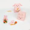 Caja de dulces de regalo cuadrada de color de procesamiento linda linda con forma de oso conejo en stock caja de embalaje de papel plegable