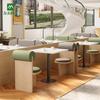 Sofá Booth de Ocio Estilo Crema para Cafetería Tienda de Té de Leche Tienda de Postres Mesas y Sillas Panadería Restaurante Mesas y Sillas de Reunión