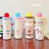 Taza de Agua Ins Modelo Nuevo 316, Taza Térmica de Acero Inoxidable de Aspecto Elegante, Gran Capacidad, Taza Portátil con Popote para Estudiantes