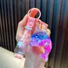 Chaveiro de Baleia com Óleo Desenho Animado Golfinho Animais Marinhos Glitter Frasco Pingente Charme de Bolsa Pequeno Presente Venda por Atacado