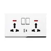 Panel de toma de corriente de interruptor ultrafino tipo acrílico toma de carga tipo c 20/40A alta potencia múltiple británica