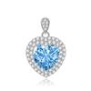 AliExpress Nova Cor Colar do Amor Pingente em Forma de Coração Cruzado Europeu e Americano Cor Rubi Azul Cristal Cor Tesouro Pingente