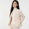 Jaqueta de Penas Leve Japonesa Nova de Alta Qualidade para Mulheres, Gola Redonda, Sem Gola, Moderna, Casaco Interno Quente de Penas