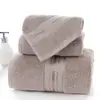 3 Piezas de Toallas de Algodón Transfronterizas, Set de Toallas de Baño de Algodón Puro de Alta Gama, Juego de Tres Piezas para Uso Doméstico, Suaves y Absorbentes, Paquete de Regalo de Hotel Cinco Estrellas