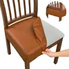 Funda de Asiento con Forma de Lengua de Cuero PU Impermeable Transfronteriza para Silla de Comedor del Hogar Cubierta Media para Silla de Restaurante Hotel de Cuero PU