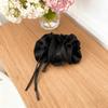 Pinza Negra de Satín con Lazo para Cola de Caballo, Pinza para Volumen del Cabello con Etiqueta Dorada de Lujo Ligero, Pinza para el Cabello de Viajero de Alta Gama y Exquisita