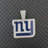 Fan del equipo de fútbol de la NFL New York Giants entusiasta del deporte colgante personalizado con letra hip-hop de moda NY