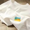 Playera Blanca de Algodón Puro de Textura Pesada de Manga Corta para Mujer Verano Estilo Americano Retro Chic de Alta Gama Hermosa Top Combinable