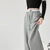 Pantalones rectos de dos tonos azul marino para mujer, nuevo diseño de otoño 2026, pantalones deportivos casuales de pierna ancha y caída para mujer