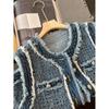 Chaleco de Mezclilla Estilo Tweed Exquisitamente Elaborado, Chaleco sin Mangas, Moda Femenina Otoño 2026, Chaleco Exterior