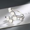 Anillo abierto para mujer, dulce, pequeño, fresco, perla sintética, doble capa, joyería, aspecto personalizado, buscando fábrica, anillo de cobre vivo, vivo